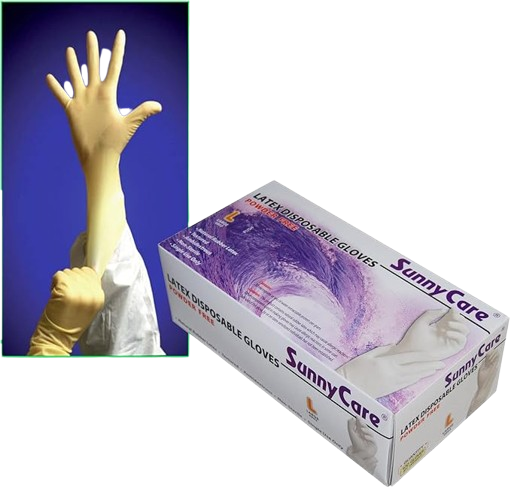 SunnyCare Latex Disposable Gloves Powder Free (Non Medical)