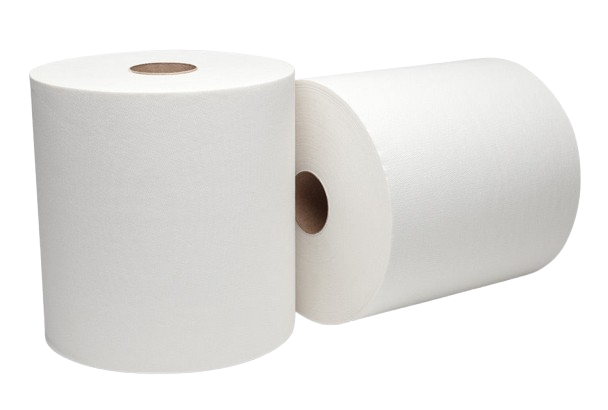 SunnyCare Plus 8 Hardwound Paper Roll Towels Premium White 1 Ply 8w x 700L