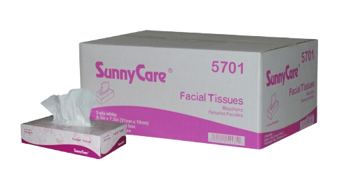 SunnyCare Premium Facial Tissue White 2-PLY 8.3"X7.5"