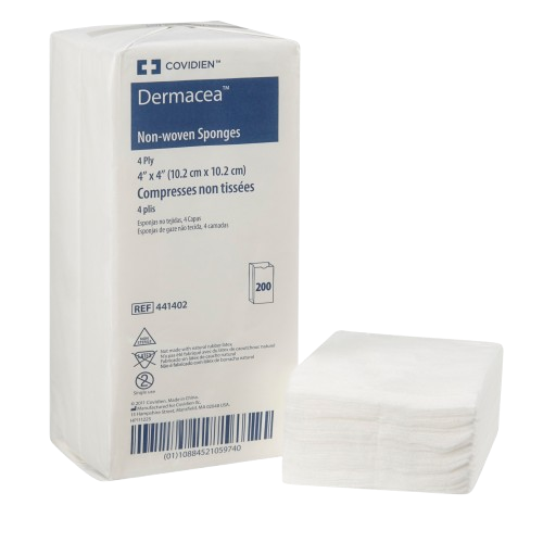 Nonwoven Sponge Dermacea™ 4 X 4 Inch 4-Ply NonSterile 200 per Pack